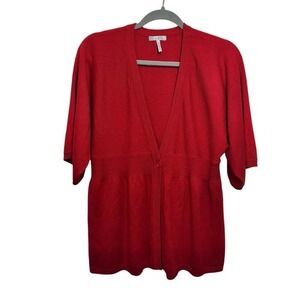 Metro 7 Red Solid Babydoll Knit Top, L